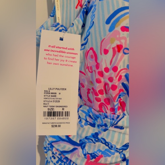 NWT Lilly Pulitzer Montecito Halter Maxi Dress Naut Today Print Size M $238 - Picture 11 of 14
